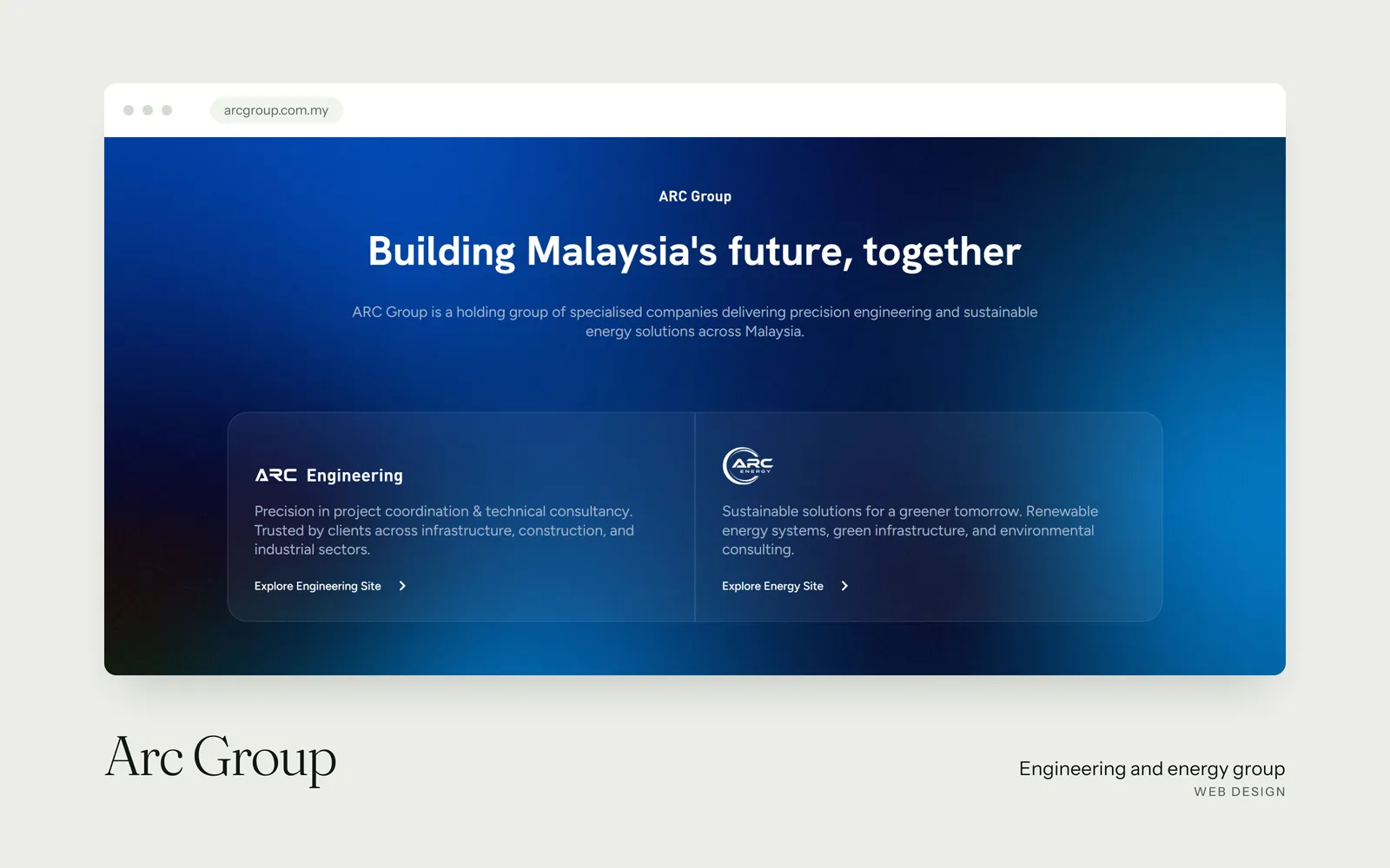 Arc Group website
