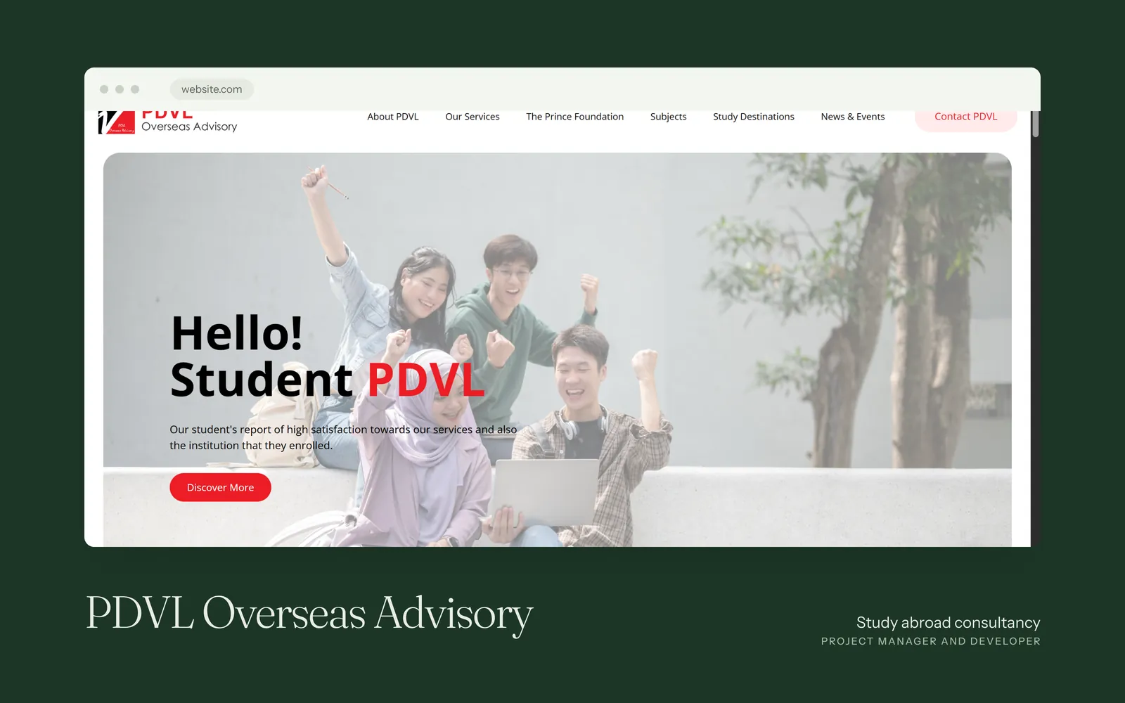 PDVL Overseas Advisory website